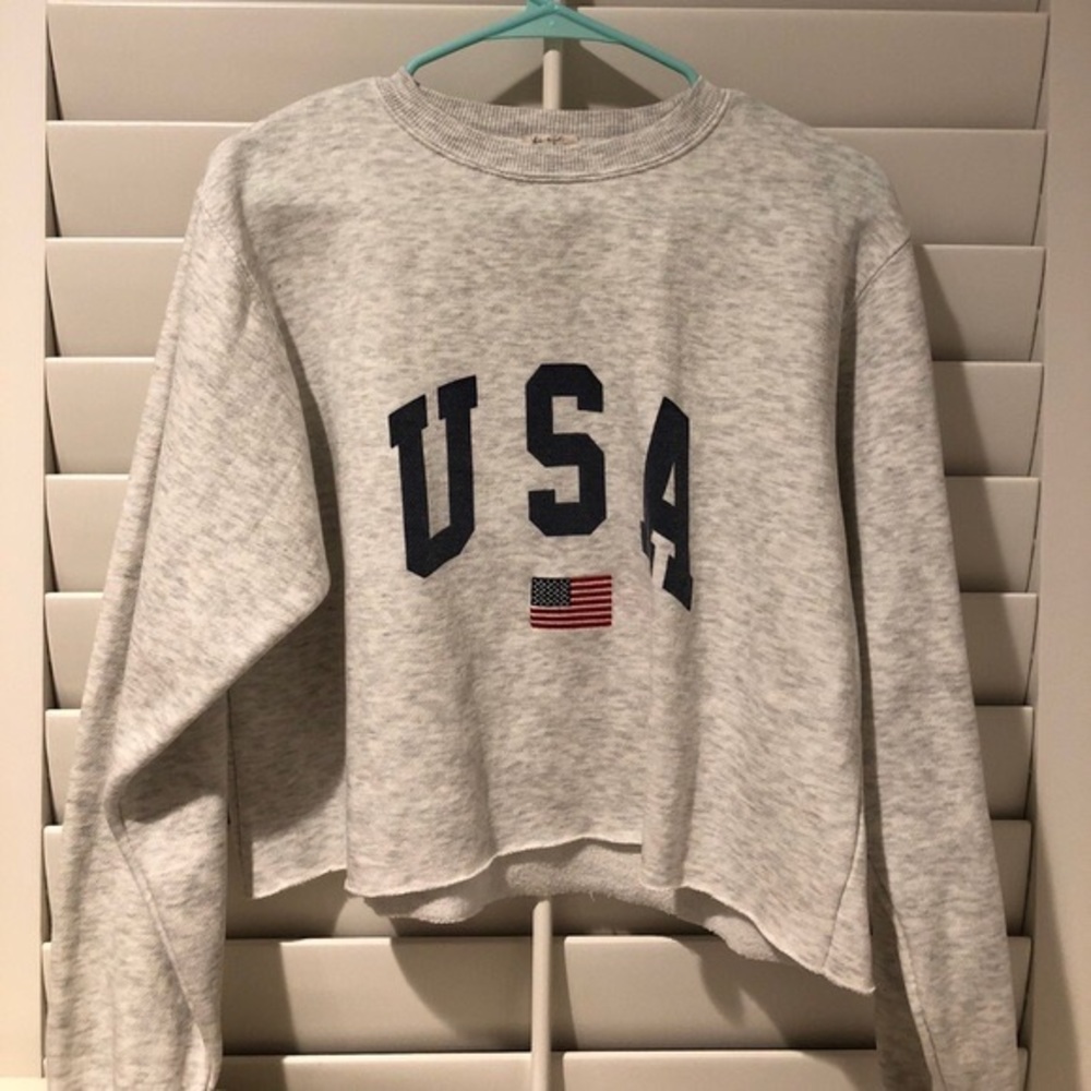 Brandy Melville USA cropped sweatshirt GREY
